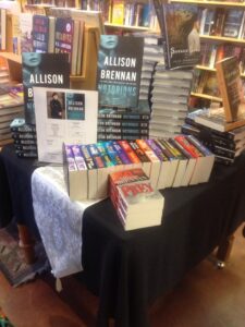 Book display at The Poisoned Pen in Scottsdale.
